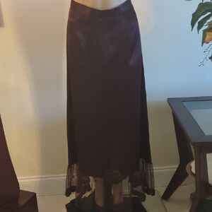 Braun Viscose A-Line Maxi Skirt , Size 6(36)